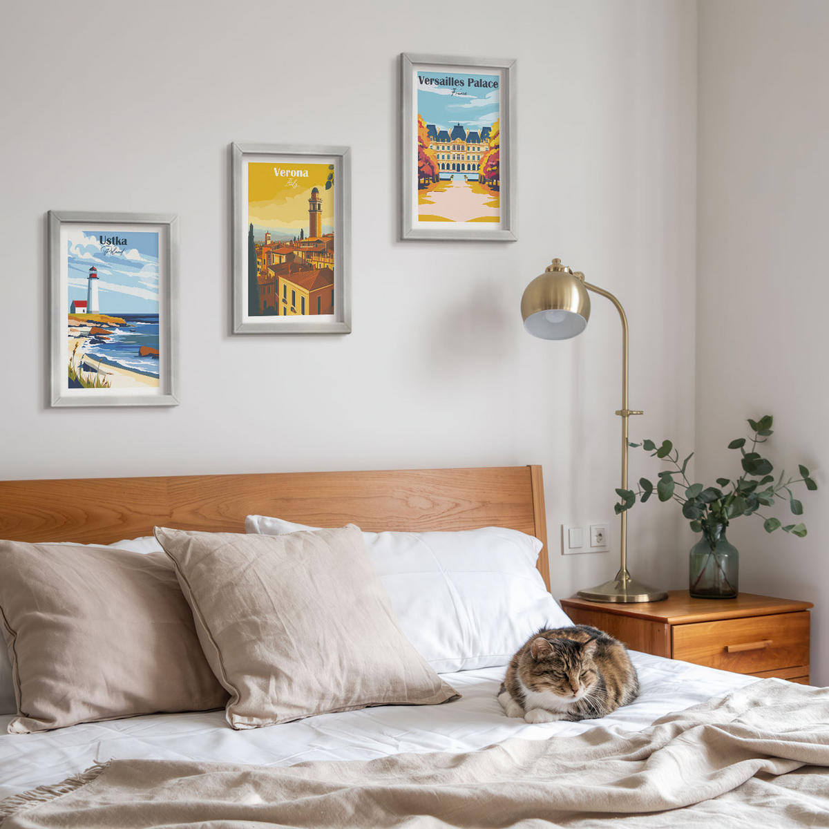 WANDBILDER 3er Set - 20x30 cm Silberner Rahmen - Ansichten von Orten am Meer und von Städten - Silberfarben, Kunststoff (20/30cm) - ArtPrintCave