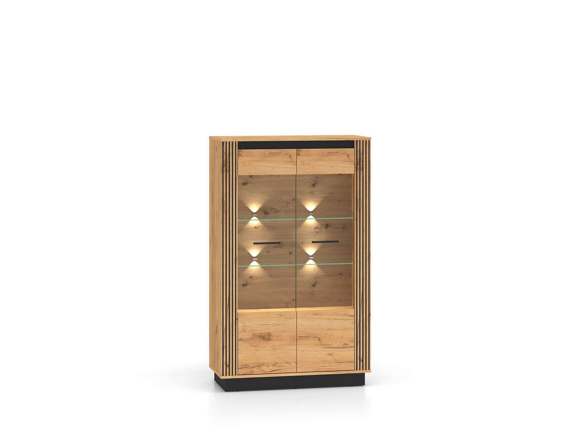 WOHNZIMMER Set 3-tlg. – Urso – Eichefarben - Eichefarben, Holzwerkstoff (92/141/40cm) - hi-markt