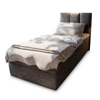 POSTEL BOXSPRING MERIL 100x200 cm, s matrací a úložným prostorem, šedá - šedá, kompozitní dřevo/textil (100/200cm) - MASSENO