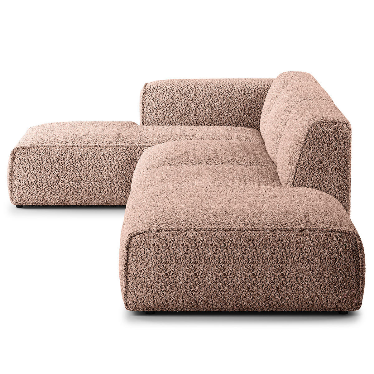 ECKSOFA mit Chaiselongue - Mauve/Schwarz, Kunststoff/Textil (290/173cm) - home24