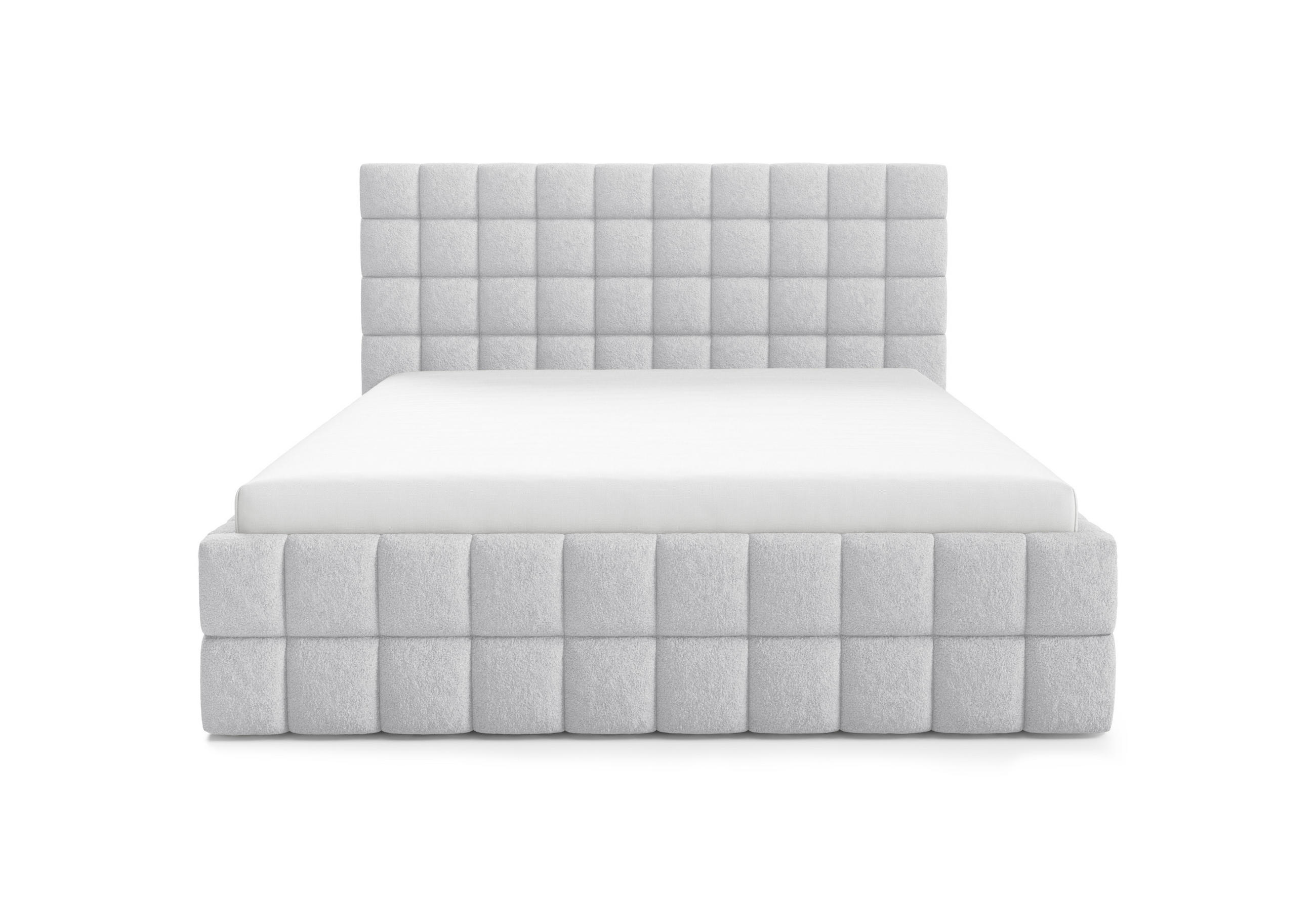 POLSTERBETT mit Stauraum 180x200 cm in Hellgrau - Hellgrau, Metall (180/200cm) - Home Collective