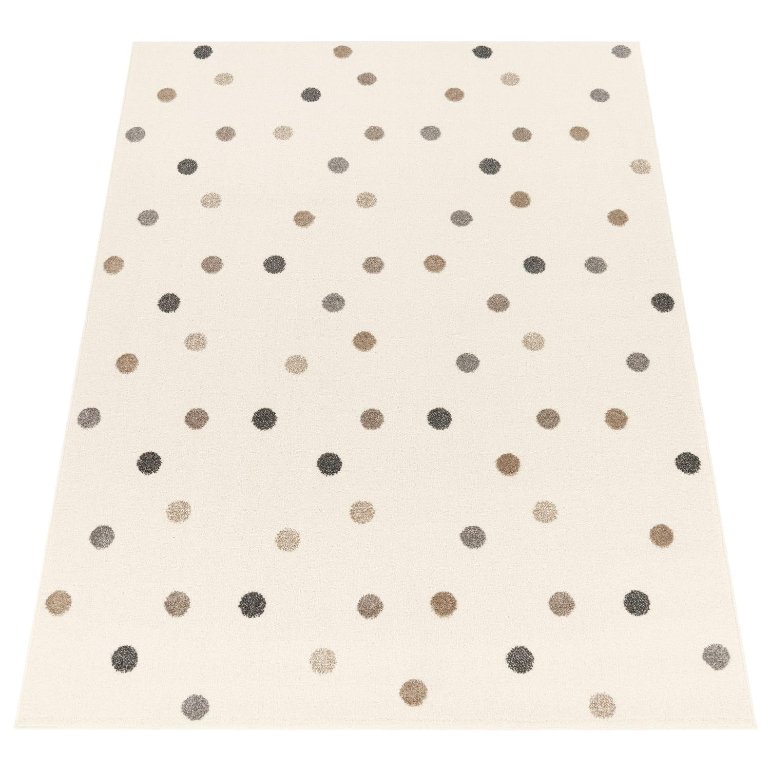 KINDERTEPPICH Punkte Kinderzimmer schmutzabweisend Beige Rechteckig 120x160 - Beige, Textil (120/160cm) - KADIMA DESIGN