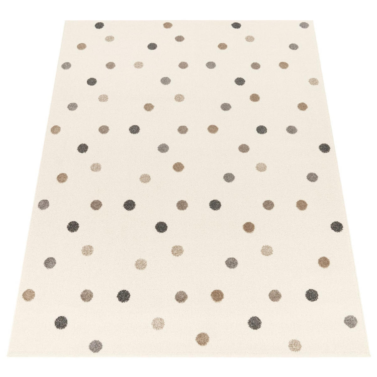KINDERTEPPICH Punkte Kinderzimmer schmutzabweisend Beige Rechteckig 120x160 - Beige, Textil (120/160cm) - KADIMA DESIGN