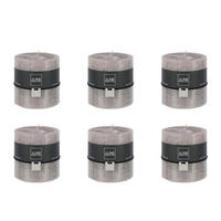 DUFTKERZE ZART - Glänzendes Grau - 64 Std. - 6er set - Grau, Paraffin (10/10cm) - J-Line
