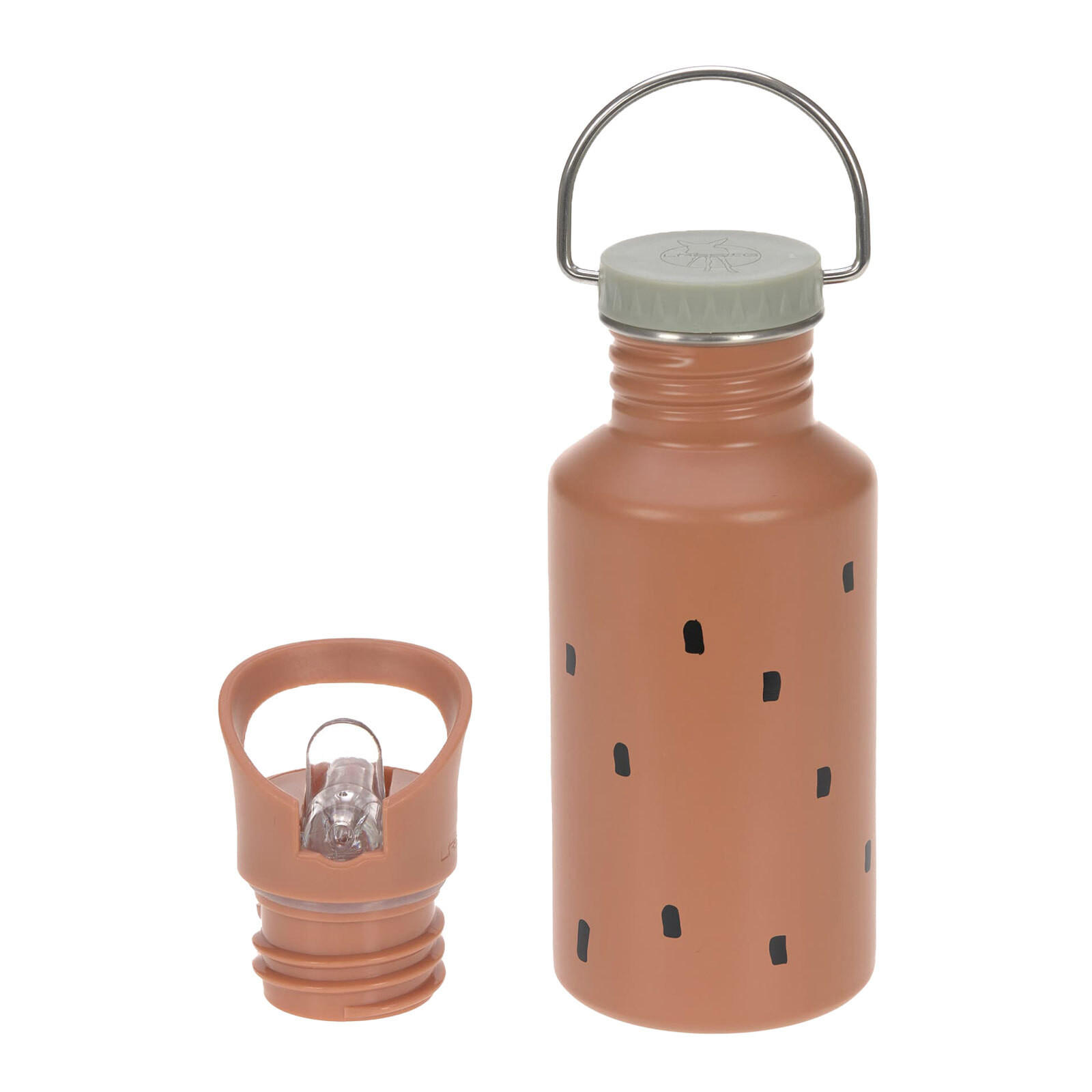 EDELSTAHL TRINKFLASCHE Happy Prints Karamell 500 ml - Braun, Metall (0.5L) - Lässig