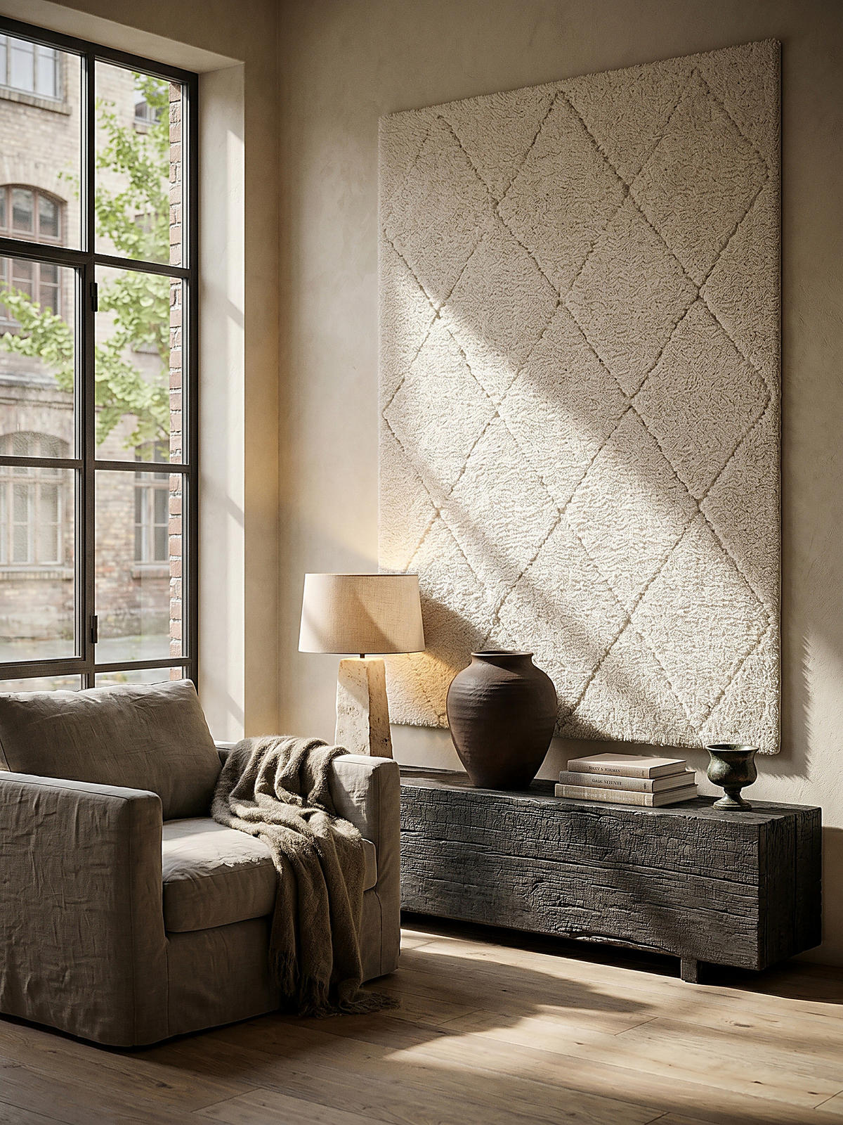HOCHFLORTEPPICH Berber ATRIO Polypropylen Creme 160 x 230 cm - Beige, Textil (160/230cm) - KADIMA DESIGN
