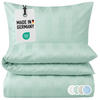 DAMAST-BETTWÄSCHE 135x200 Mint gestreift Bettbezug aus 100% Baumwolle - Made in Germany - Mintgrün, Textil (135/200cm) - Carpe Sonno