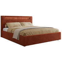 POLSTERBETT GOLD 5 CLASSIC 160/200 - Orange Plüsch - Schaum-Matratze - Orange, Textil (160/200cm) - MKS