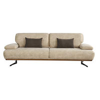 3-SITZER Sofa PEGASUS, Beige - Beige, Textil/Metall (245/90/105cm)