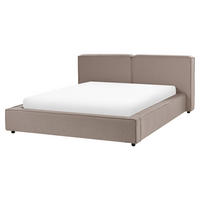POLSTERBETT mit Lattenrost 160x200 cm Braun Linards - Hellbraun, Textil (160/200cm) - Beliani