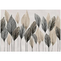 FOTOTAPETE Blätter Boho Beige Betonwand Wohnzimmer 400x280 - Multicolor, Papier (400/280cm) - Wallarena