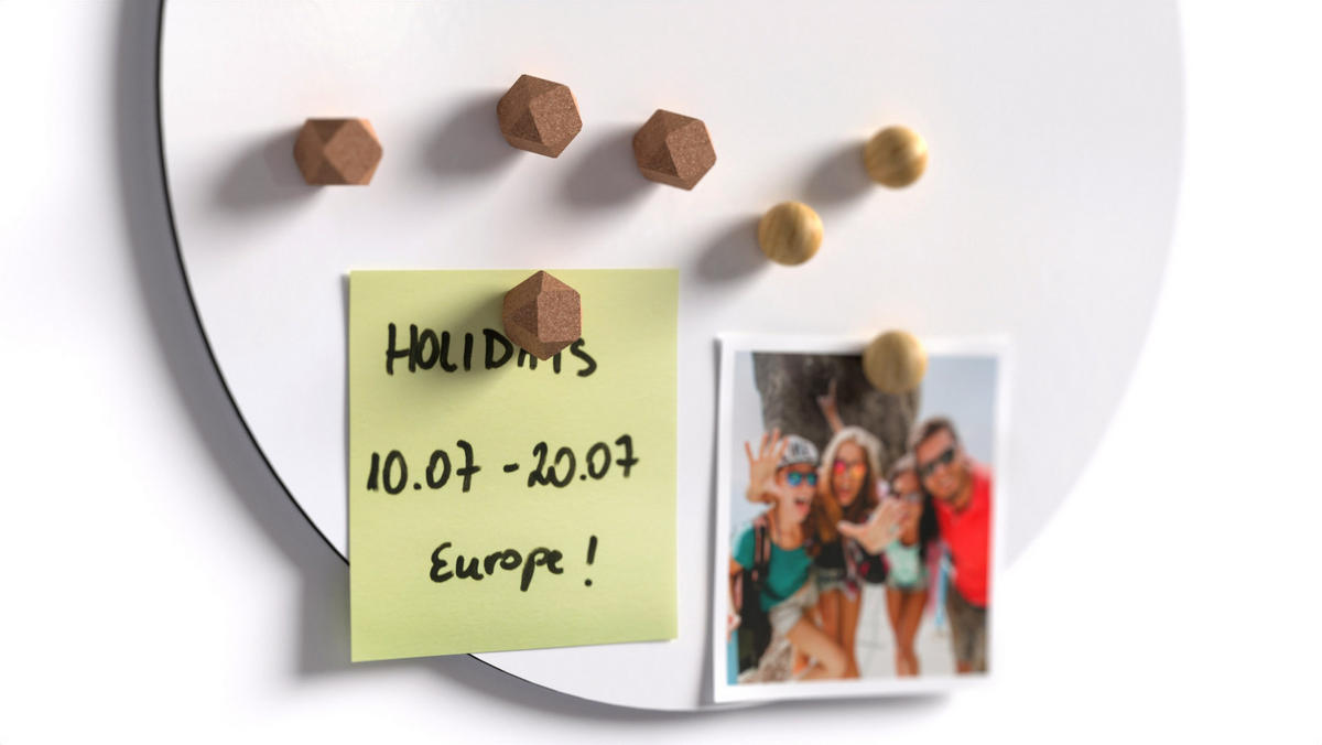 RUNDE Magnetplatte SLIMboard weiß 30 cm Durchmesser - rahmenlose weiße Tafel - Weiß, Metall (30/30/0.3cm) - ALLboards