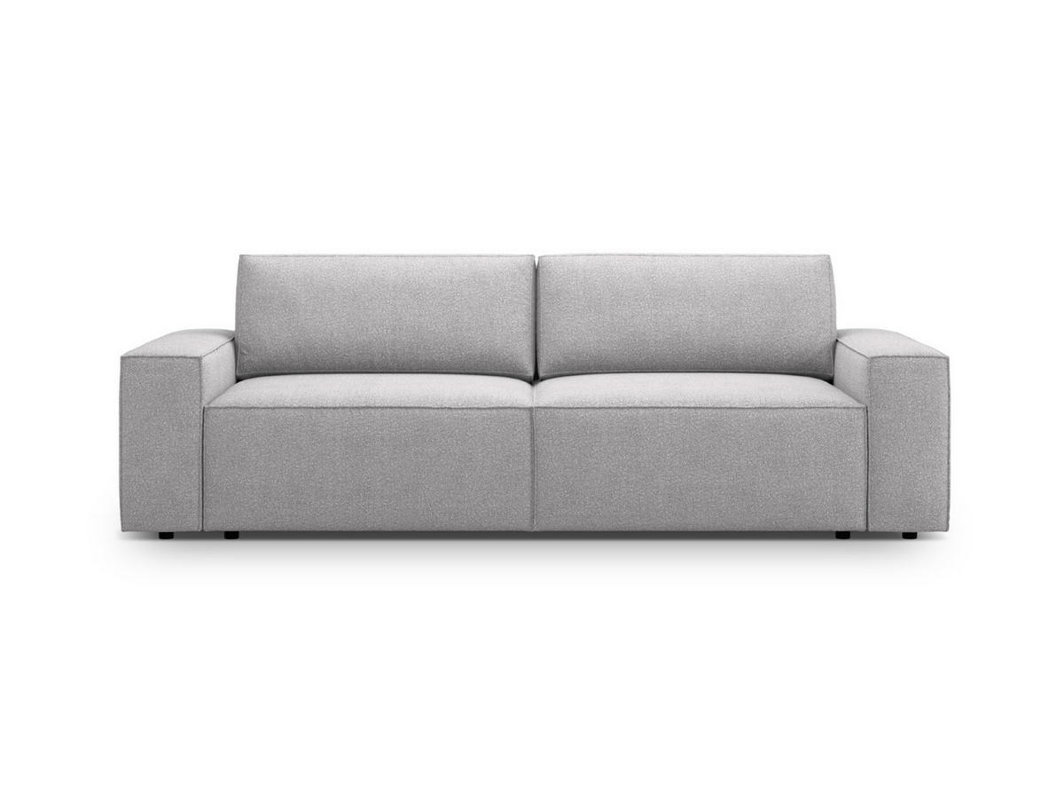 SOFA ausklappbar mit Bettkasten Jodie aus Boucle hellgrau 3 Sitzplätze - Hellgrau, Textil (107/86/247cm) - Micadoni
