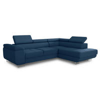 ECKSOFA Caris Cord, Seite: Rechts - Blau, Holz/Textil (273/203cm) - Sofnet