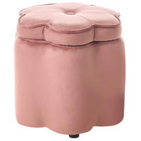 KINDERHOCKER mit Stauraum Samtstoff Rosa Blume Flower - Pink/Schwarz, Textil (40/38/40cm) - Beliani