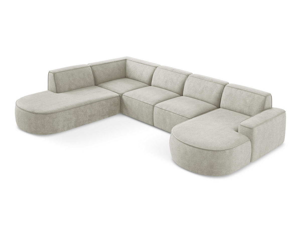 ECKSOFA Links Strukturstoff Grau - Dunkelgrau/Schwarz, Holzwerkstoff/Kunststoff (224/166cm) - LaMiaSofa