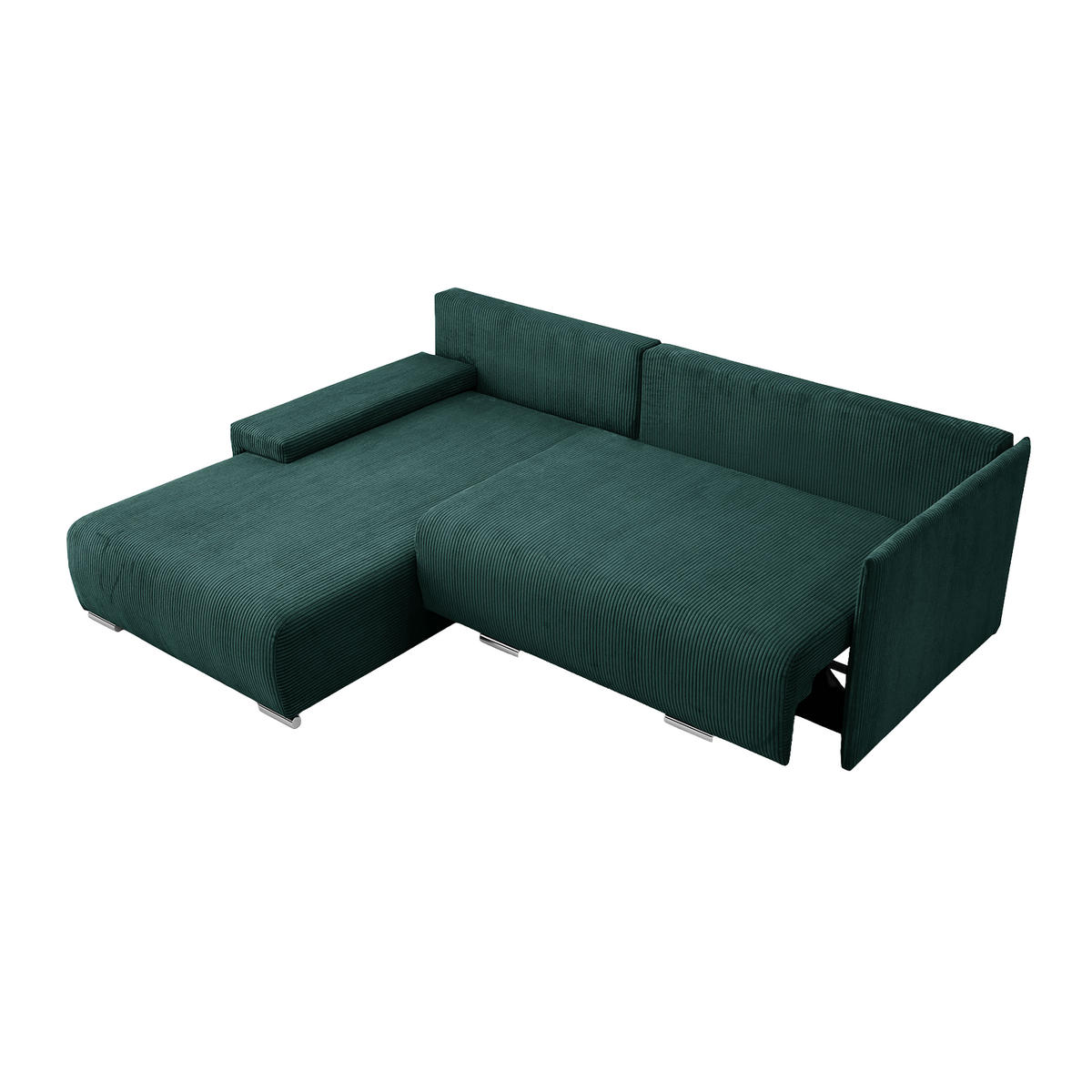 ECKSOFA TRAWANGA L mit Schlaffunktion, Grün - Grün, Textil (246/188cm) - Fedve