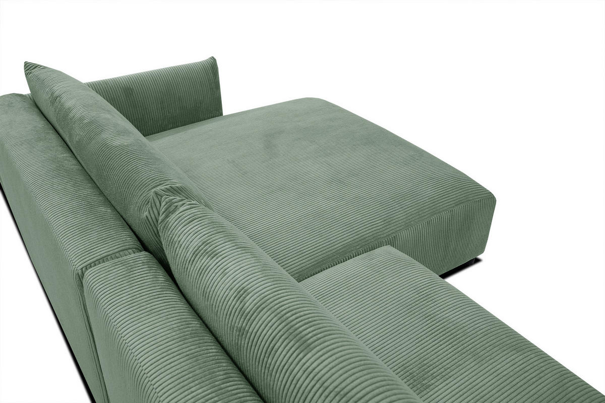 ECKSOFA TAUER 5-Sitzer, mintgrün - Schwarz/Mintgrün, Holzwerkstoff/Kunststoff (292/174cm) - Courtois Laville