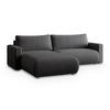 ECKSOFA TURIN P Graphitfarben Kordstoff mit Schlaffunktion - Graphitfarben, Holz (265/183cm) - MASSENO