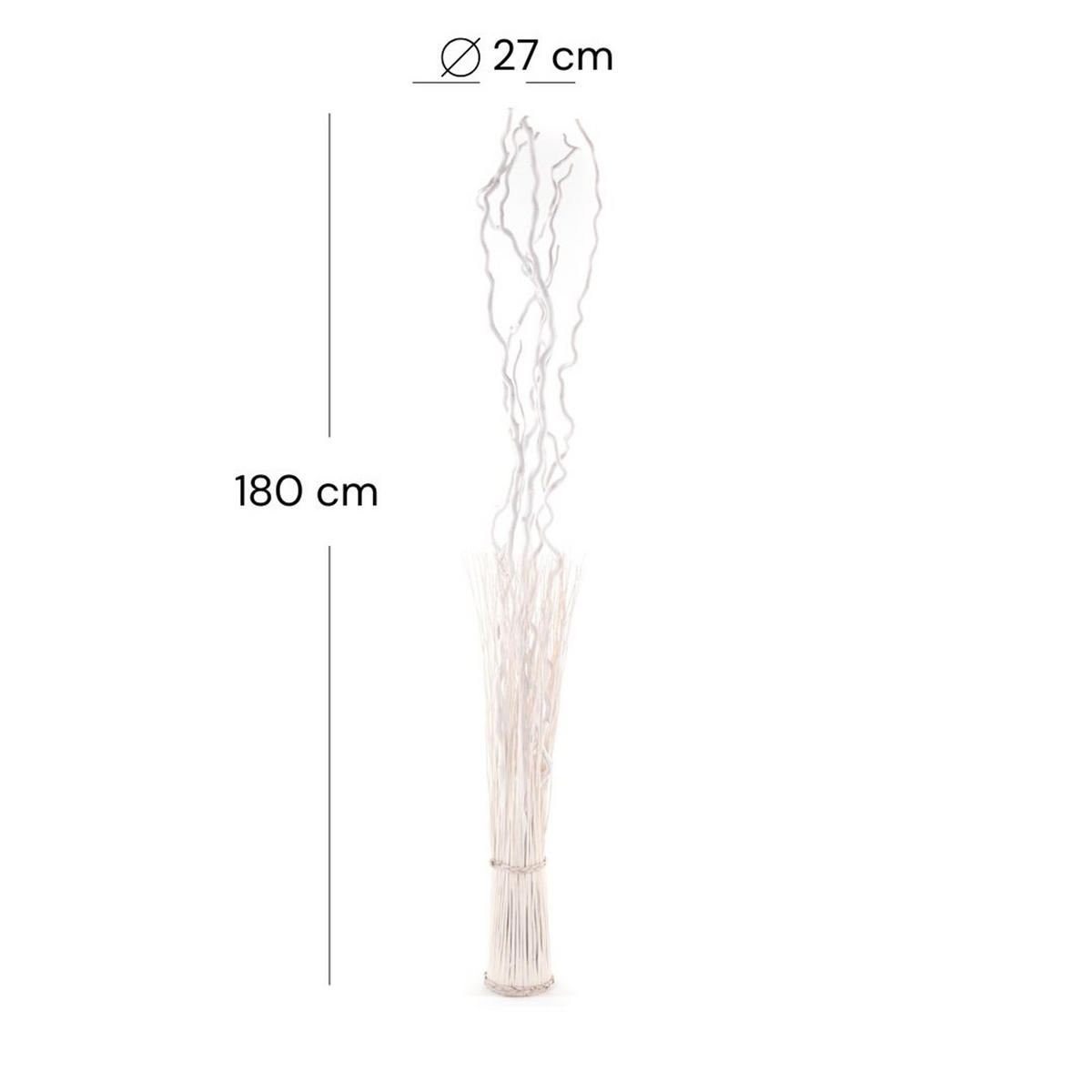 RAUMTEILER Nova Weidenzweige weiß - Weiß, Naturmaterialien (27/180/27cm) - DESIGN DELIGHTS