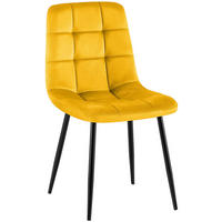 STUHL Samt Gelb - Gelb/Schwarz, Textil/Metall (45/84/55cm) - CLP