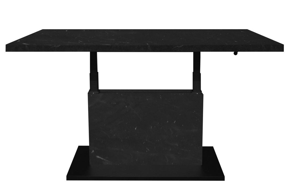 COUCHTISCH Höhenverstellbar Else 4 120x49x70 Holz Keramikoptik Schwarz - Schwarz, Holzwerkstoff (120/70/49cm) - 58aufmkessel