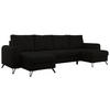WOHNLANDSCHAFT AXEL U Boucle Schwarz - Schwarz, Textil/Metall (312/90/140cm) - MKS