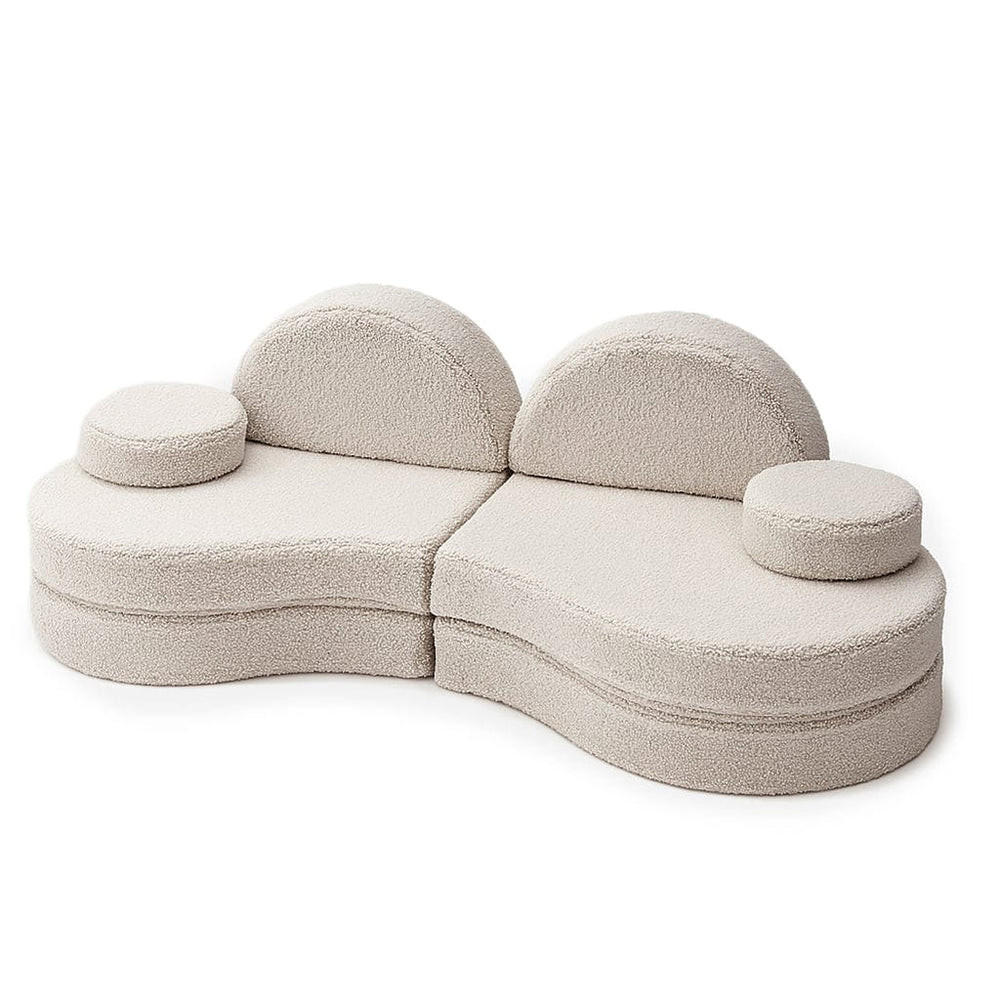 KINDERSOFA modular, Bearly, hellgrau - Grau, Textil (160/54/24cm) - MeowBaby