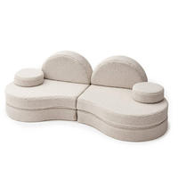 KINDERSOFA modular, Bearly, hellgrau - Grau, Textil (160/54/24cm) - MeowBaby
