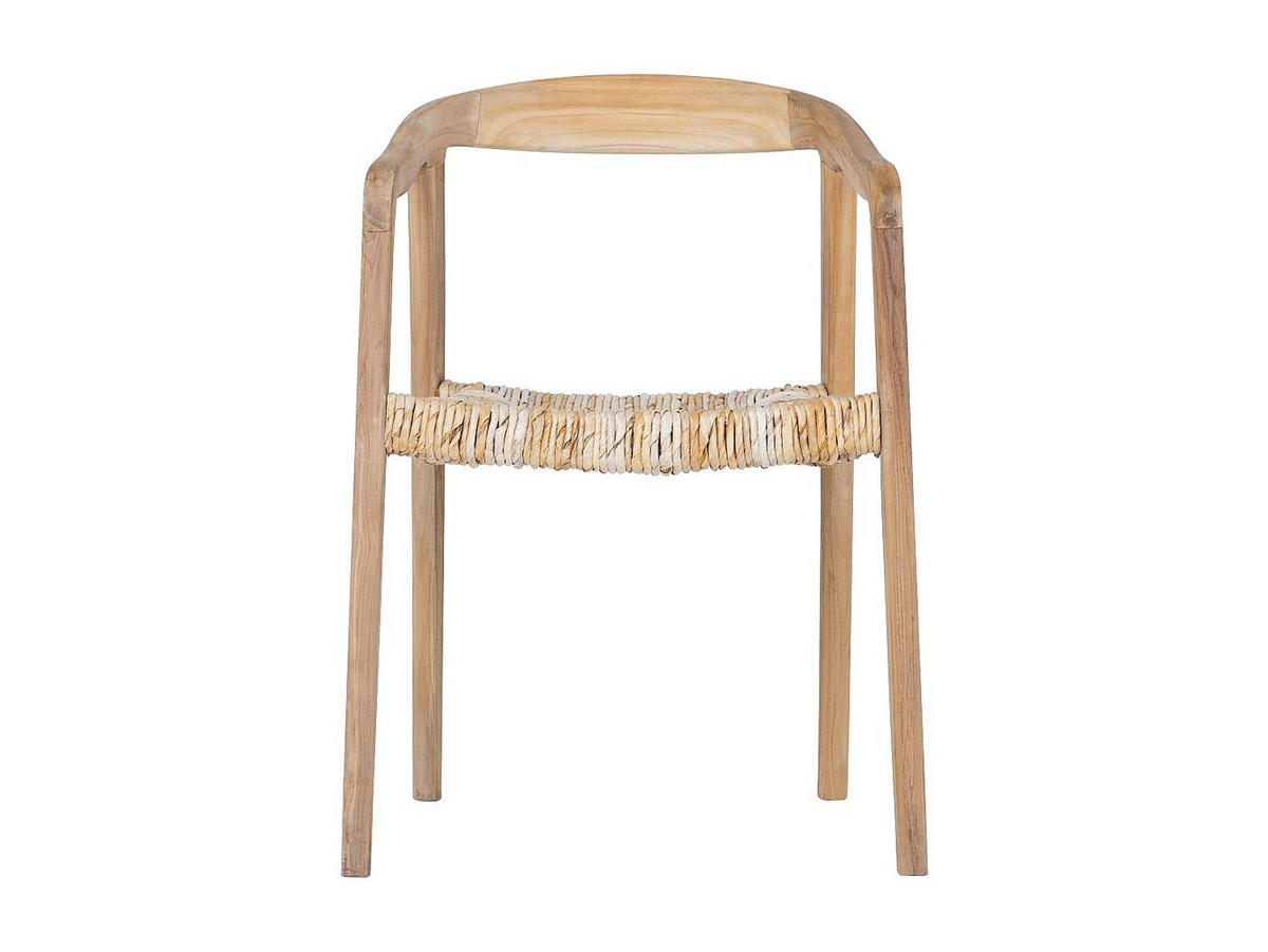 STUHL mit Armlehnen 6er-Set - Teakholz - Holzfarben hell - JUNARIA - Naturfarben, Holz (55/78/57cm) - Vente-Unique