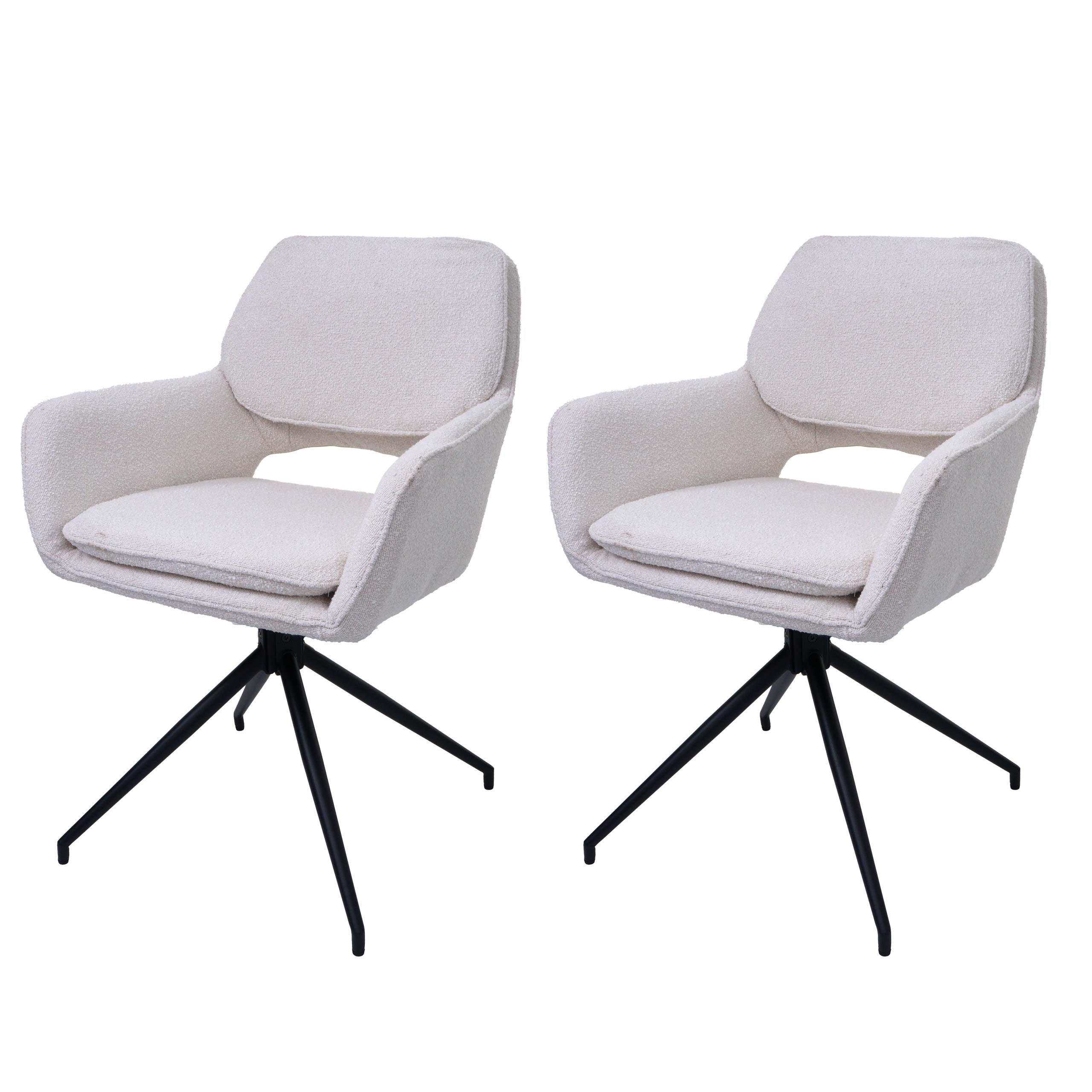 ESSZIMMERSTUHL Cremeweiß 2er-Set - Weiß, Textil (57/86/61cm) - MCW