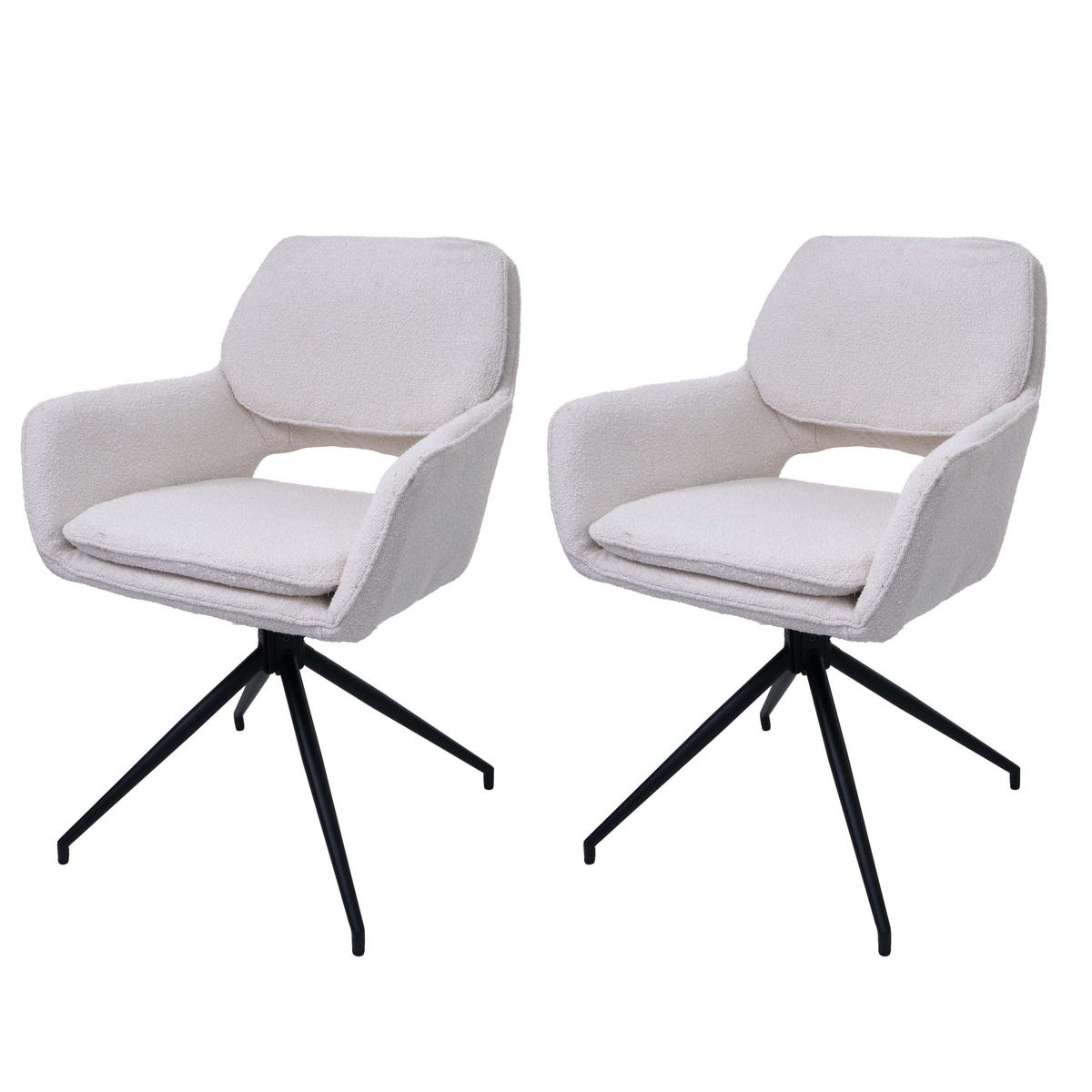ESSZIMMERSTUHL Cremeweiß 2er-Set - Weiß, Textil (57/86/61cm) - MCW