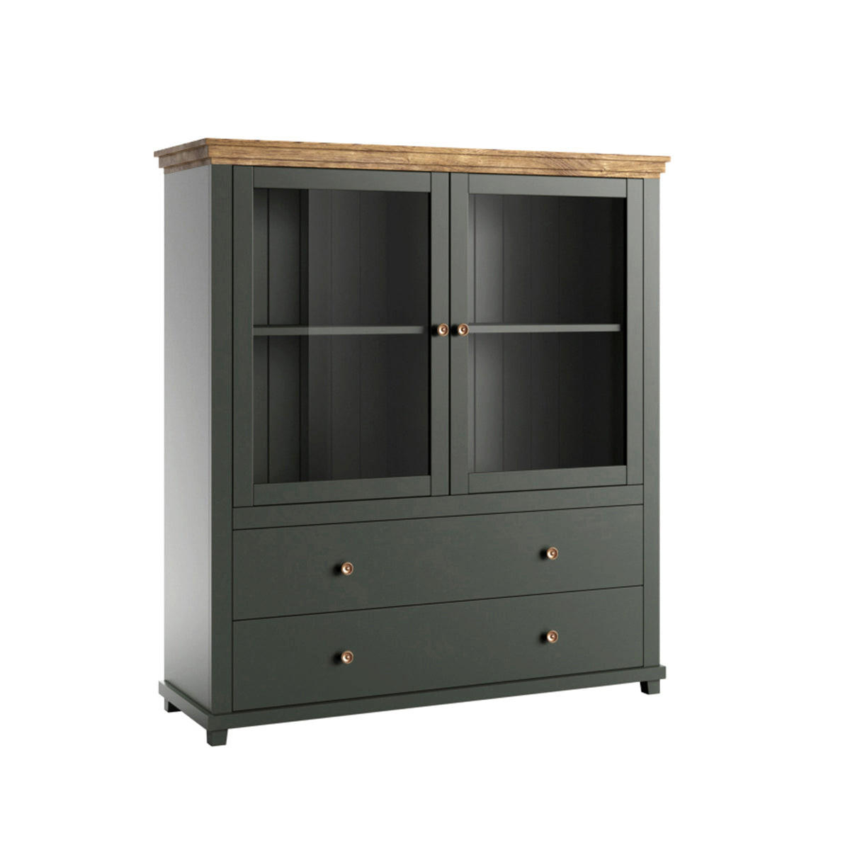 SKRINKA NA RIAD Martin Zelená a drevo - zelená, kompozitné drevo (126/138/42cm) - Petits-meubles