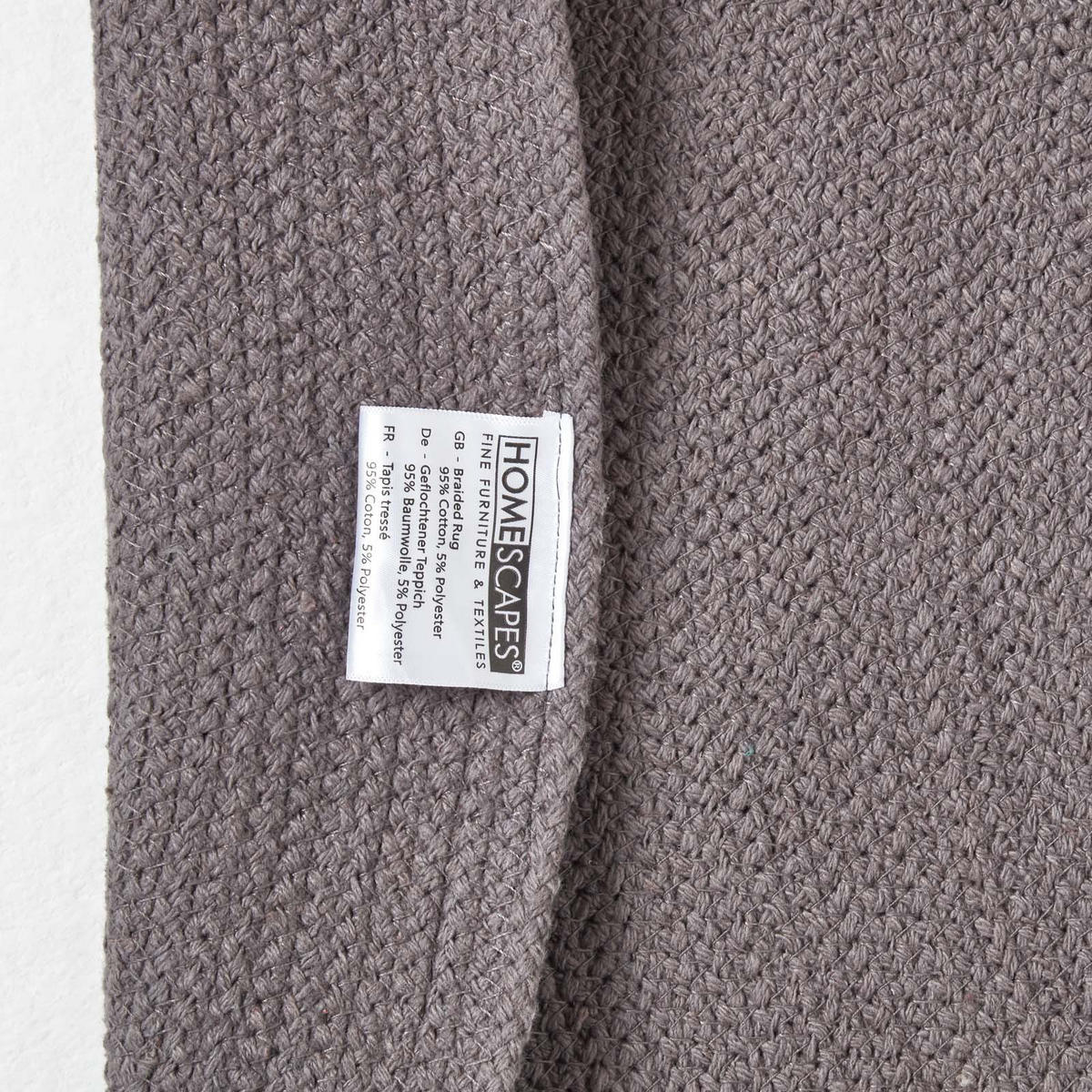 TEPPICH geflochten rund 120 cm - Grau, Textil (120/120cm) - Homescapes