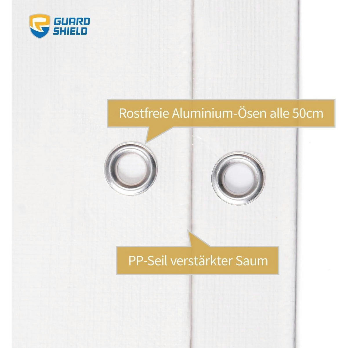 GEWEBEPLANE 3 x 6 m Weiß Wasserdicht 160g/m² - Weiß, Kunststoff (32/8/43cm)