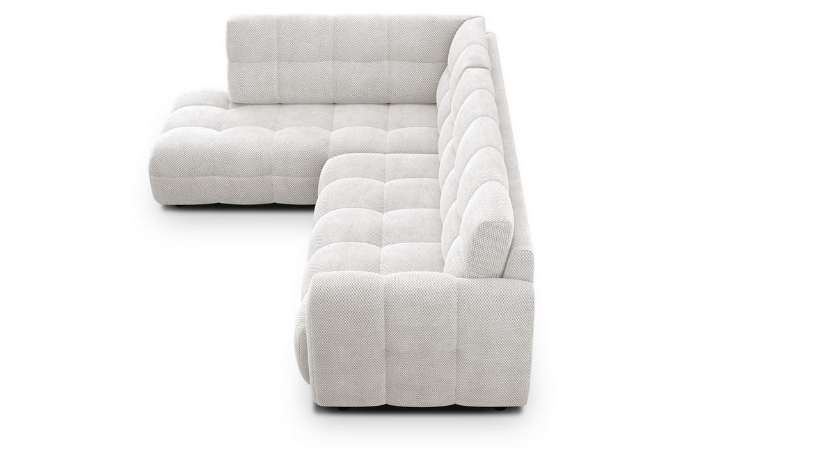 ECKSOFA MELLOW 5-Sitzer, creme - Creme/Schwarz, Holz/Textil (283/191cm) - Courtois Laville