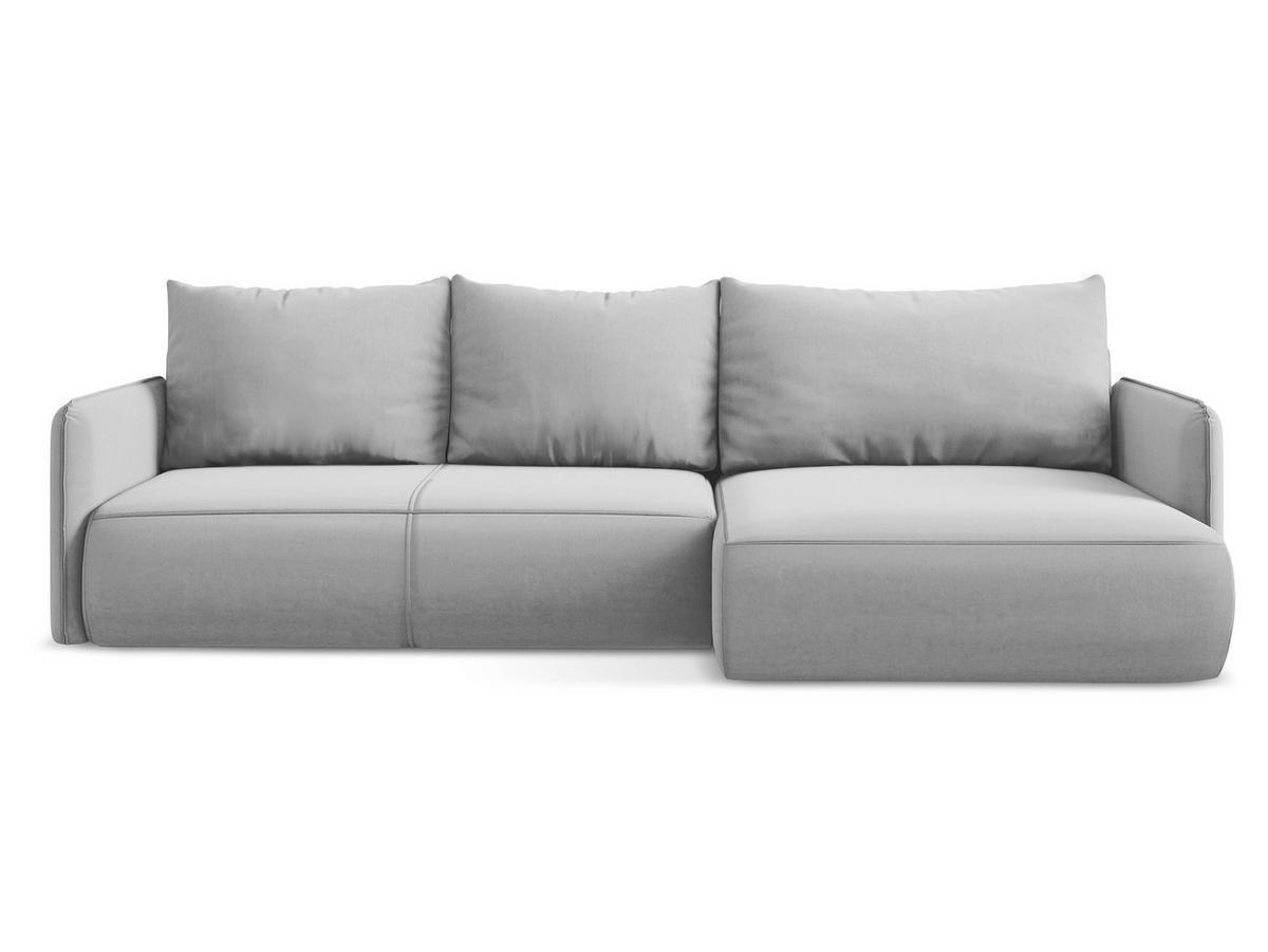 ECKSOFA mit Schlaffunktion Samt Stoff Grau - Schwarz/Grau, Kunststoff/Textil (240/148cm) - Makamii