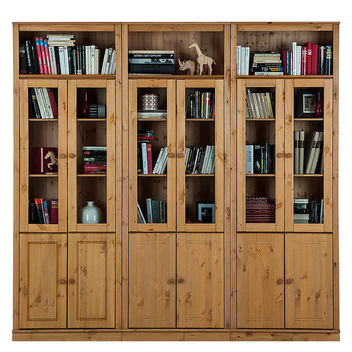 BÜCHERWAND - Kiefer massiv, Typ E - Kieferfarben, Holz (222/223/37cm) - home24