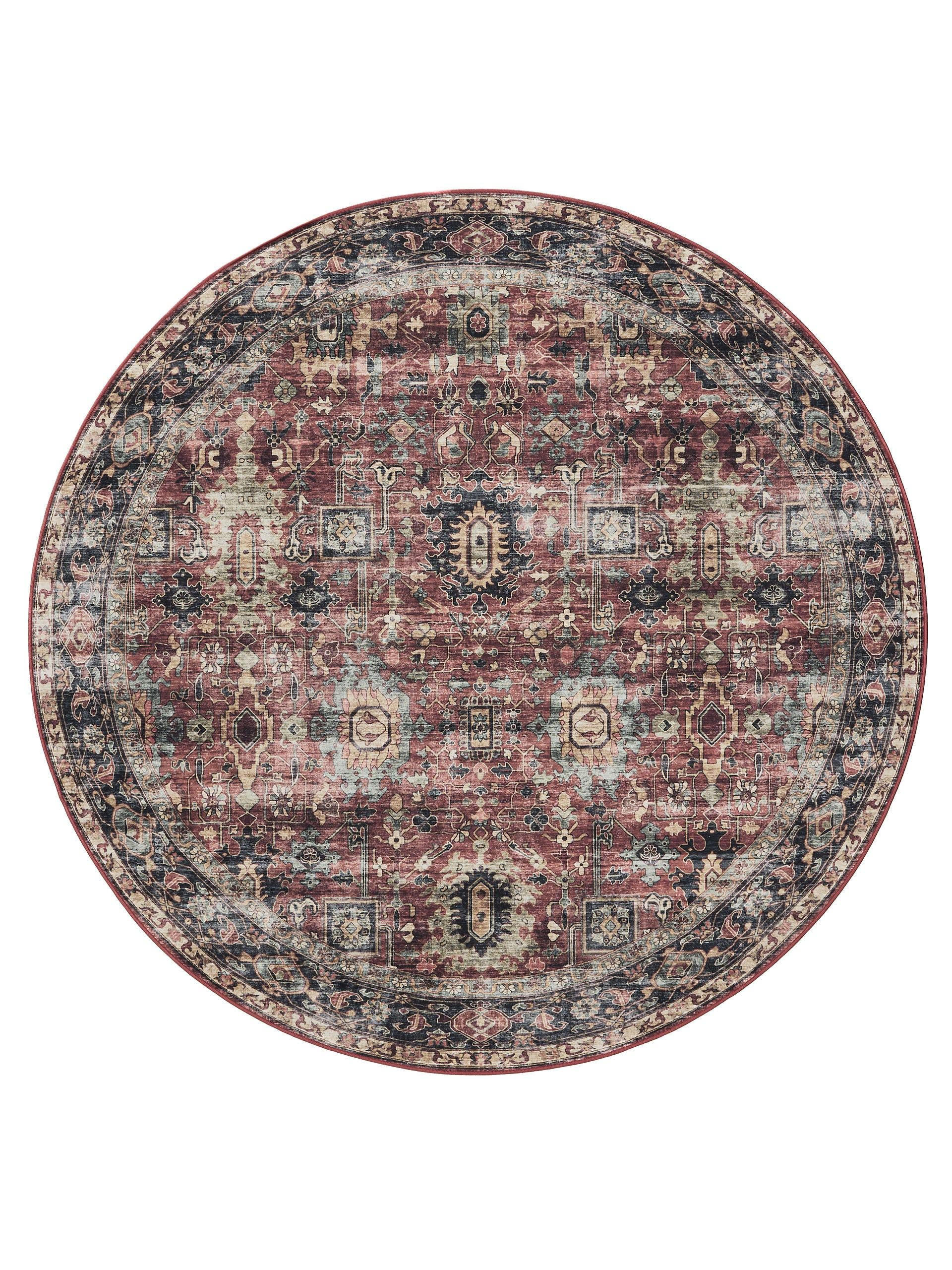 VINTAGE-TEPPICH George waschbar ø 160 cm rund - Multicolor, Kunststoff (160/160cm) - benuta