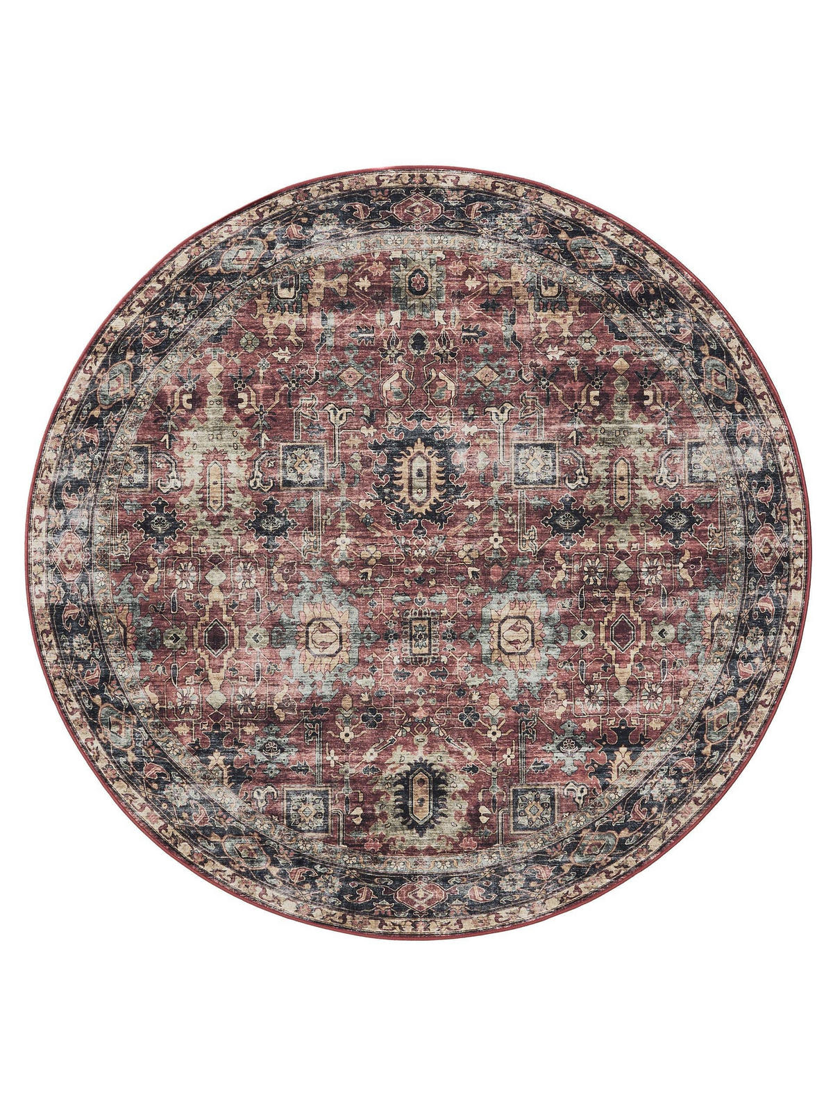 VINTAGE-TEPPICH George waschbar ø 160 cm rund - Multicolor, Kunststoff (160/160cm) - benuta
