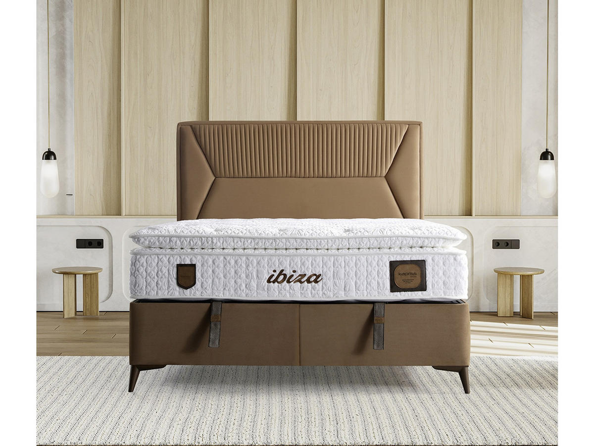 POLSTERBETT Ibiza Braun 160x200 Braun - Braun, Textil/Metall (160/200cm) - Villa Möbel