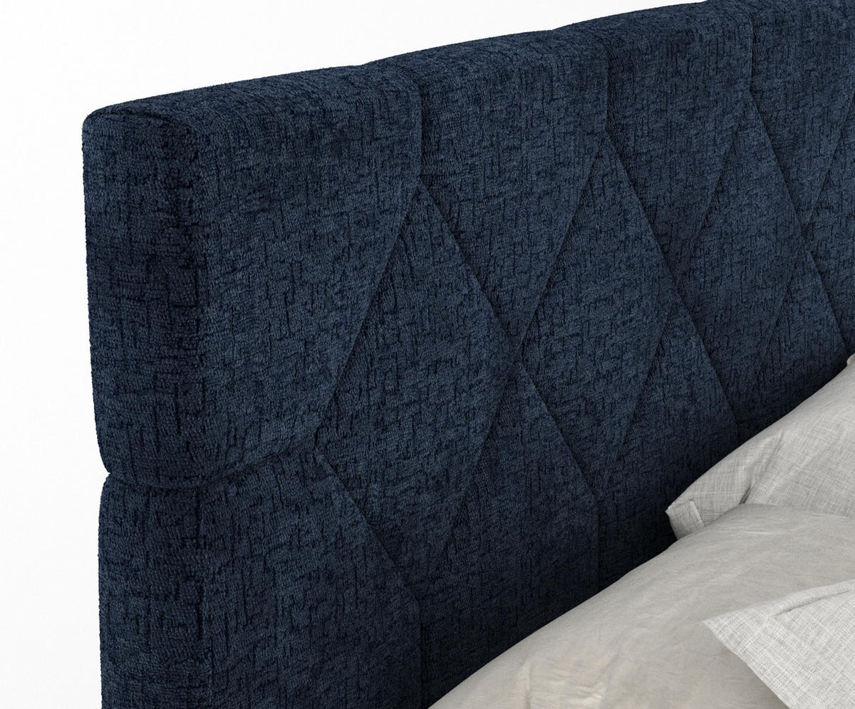BOXSPRINGBETT Toma Marineblau 160/200 cm - Schwarz/Dunkelblau, Holz/Holzwerkstoff (160/200cm) - Maison de Reve
