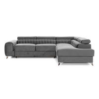 ECKSOFA Laurence mit Schlaffunktion & Bettkasten – 278 x 205 cm, verstellbare Kopfstützen - Grau, Kunststoff (278/205cm) - Wohnideebilder