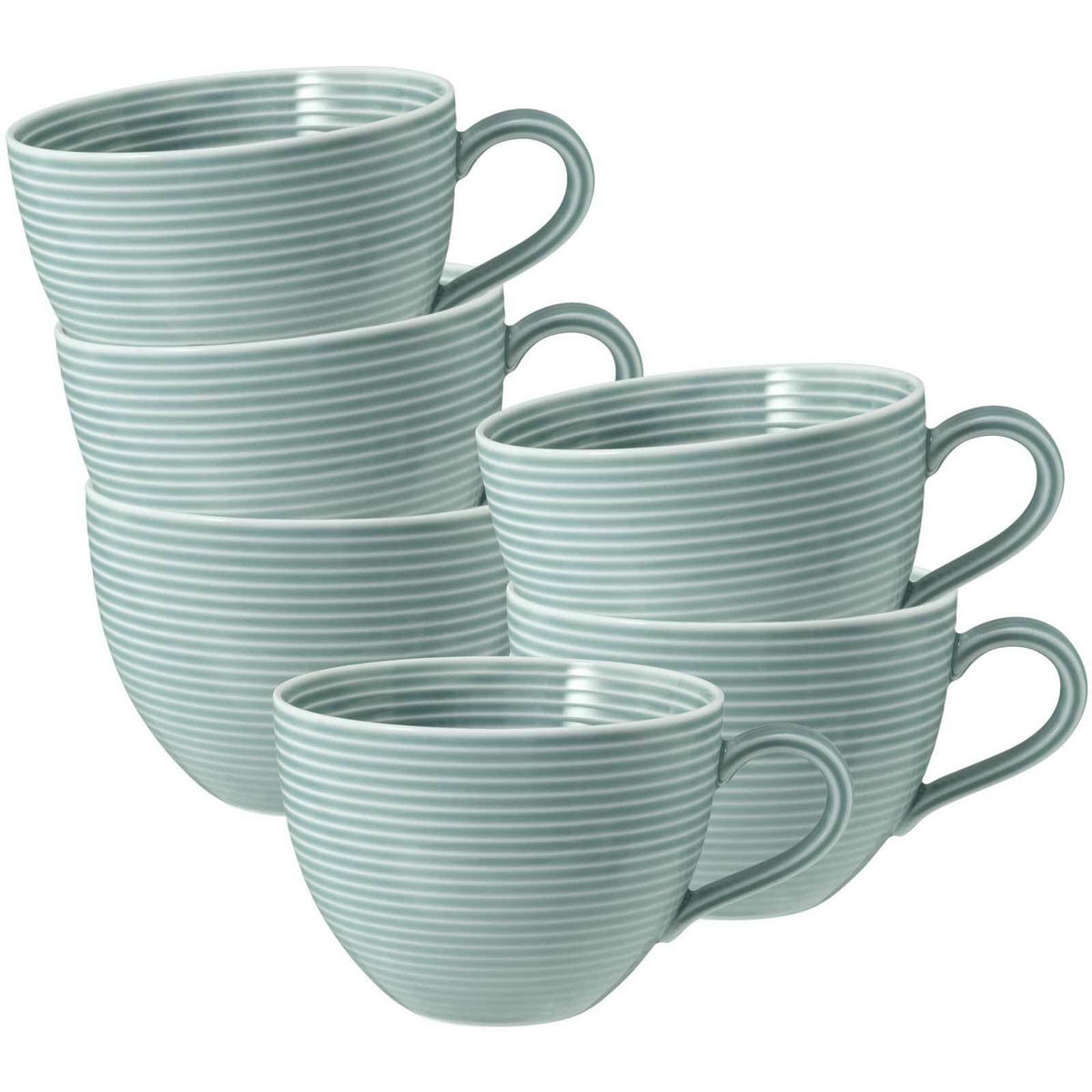 MILCHKAFFEETASSEN Beat Color Glaze Arktisblau 0,35 l 6er Set - Blau, Keramik (0.35L) - Seltmann Weiden