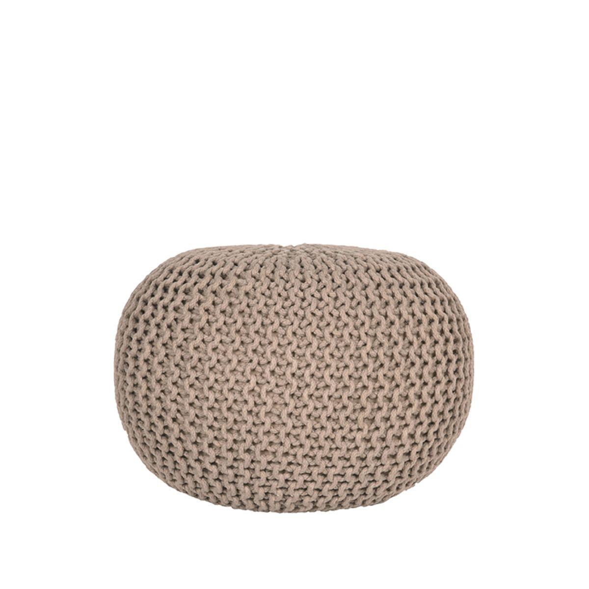 POOF Strick Beige 50/50/35 cm - Beige, Textil (50/35/50cm) - LABEL51