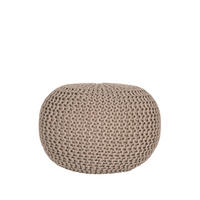 POOF Strick Beige 50/50/35 cm - Beige, Textil (50/35/50cm) - LABEL51