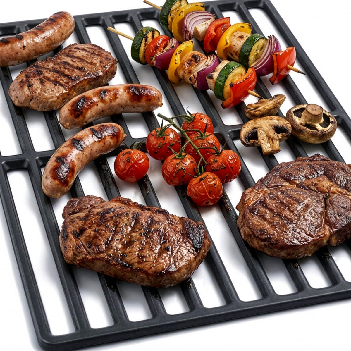 GRILLROST BRANDO 6+1 Gusseisen - Schwarz, Metall (77/34cm) - TAINO