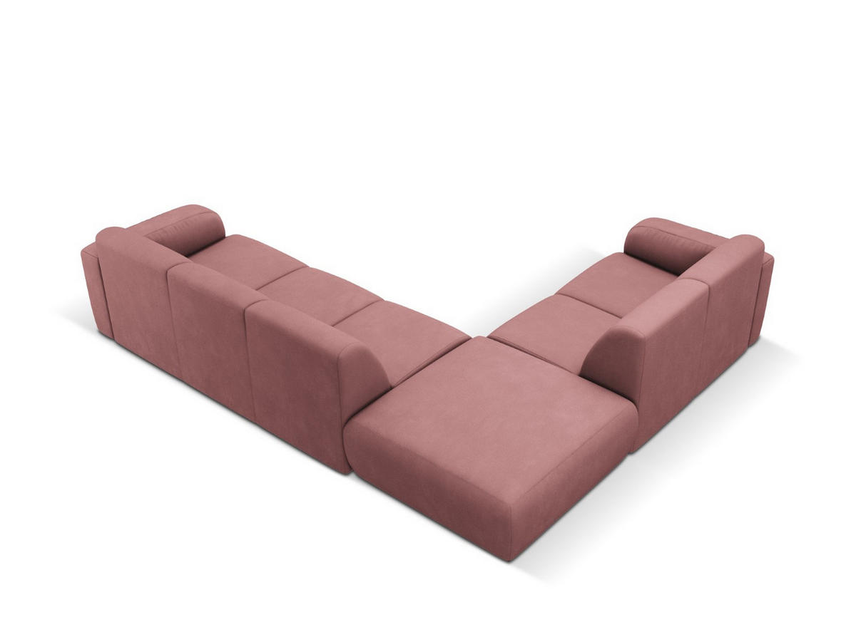 ECKSOFA links Molino aus strukturiertem Stoff rosa 6 Sitzplätze - Pink, Textil (250/315cm) - Micadoni