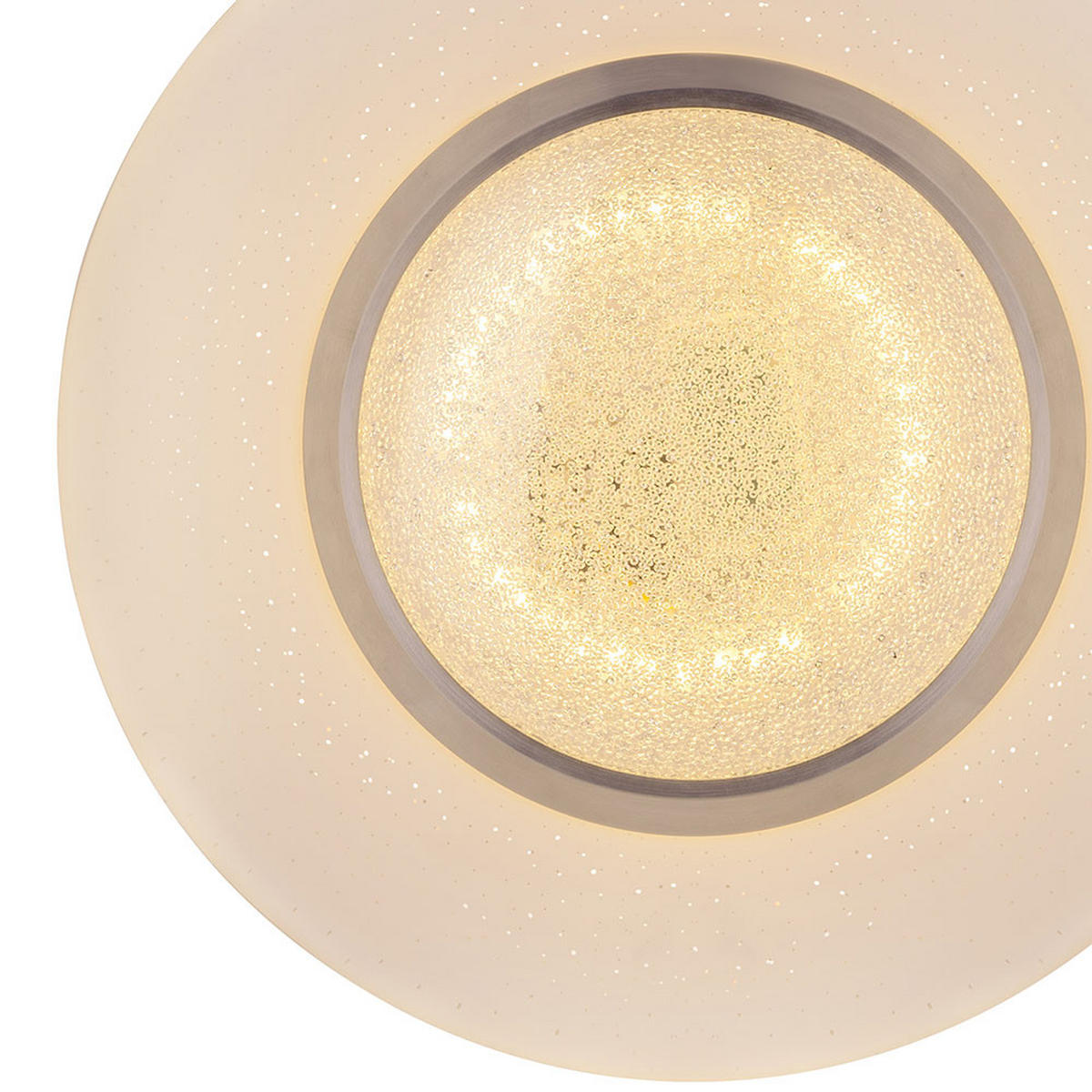 LED DECKENLEUCHTE Candida Metall Nickel-matt Weiß - Weiß, Metall (34/34/8cm) - Globo Lighting