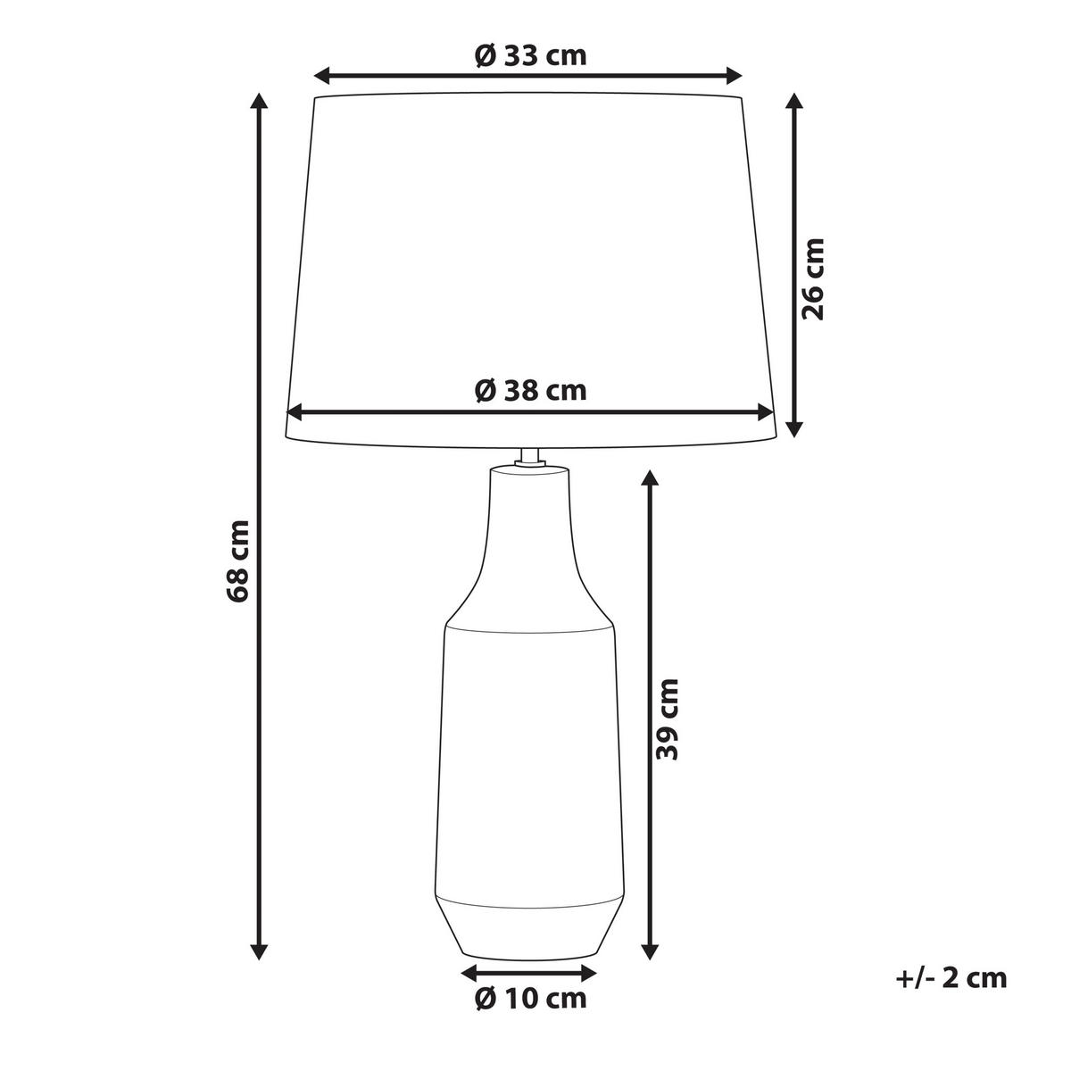 TISCHLAMPE Shebelle 38/38/68 cm - Schwarz, Keramik (38/38/68cm) - Beliani